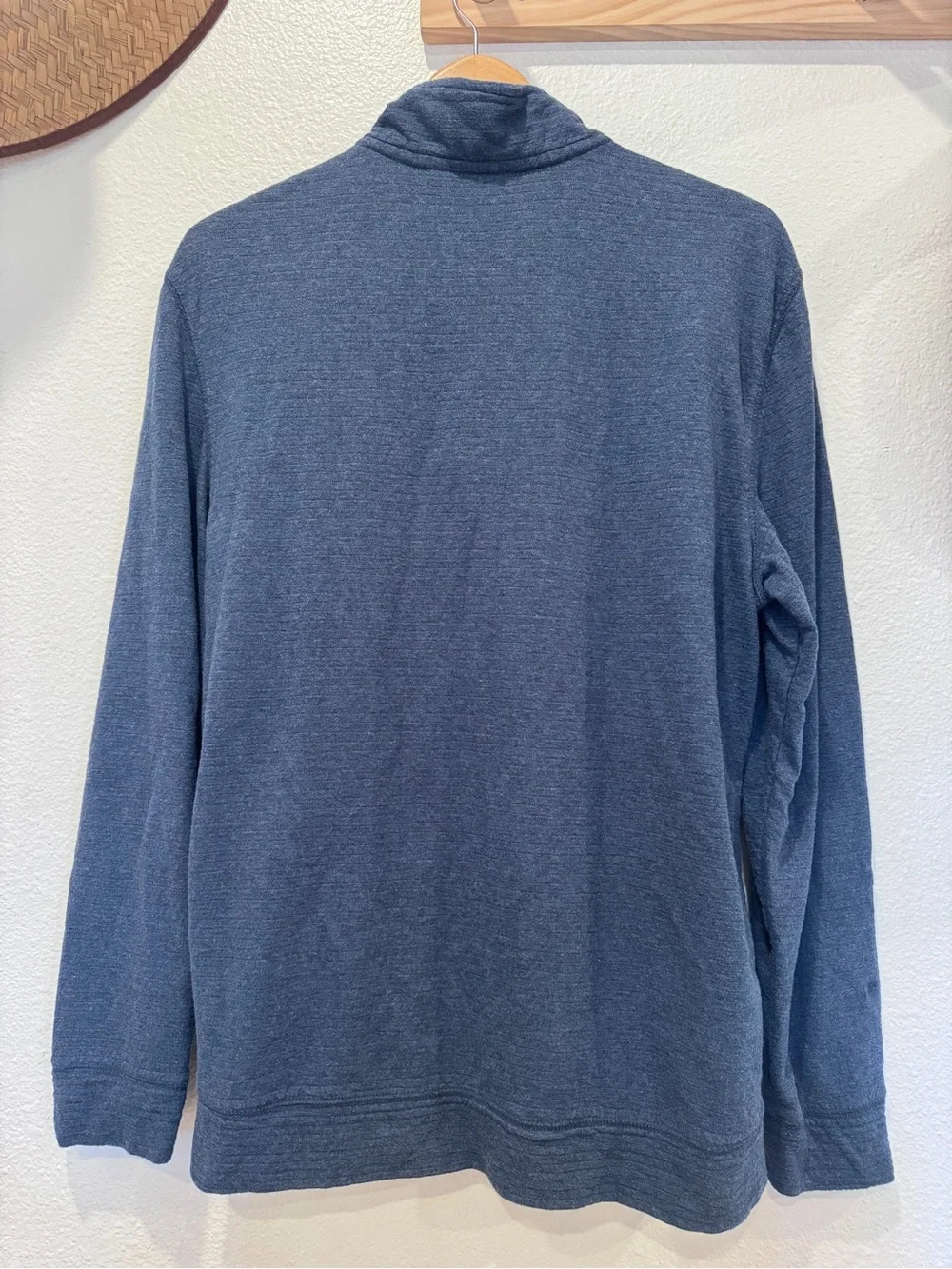 Calvin Klein Men's Indigo Heather Half-Zip Pullover Medium 100% Cotton